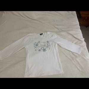 Cute rhinestone reindeer snowflake top